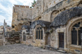 Saint-Emilion. L'église monolithe. <br> Les  trois ouvertures en façade