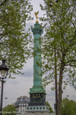 <center>Place de la Bastille.</center>Sur une plaque, au bas de la colonne, il est écrit :
    « À la gloire des citoyens français qui s'armèrent et combattirent pour la défense des libertés publiques dans les mémorables journées des 27, 28, 29 juillet 1830. »
Le fût de la colonne porte le nom des victimes des journées révolutionnaires de juillet 1830.