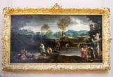 <center>La Pêche. Vers 1585-1588.</center> Annibal CARRACHE (Annibale Carracci). Bologne, 1560 - Rome, 1609. A pour pendant La Chasse. Les deux tableaux ont peut-être été conçus comme des dessus-de-porte.