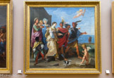 <center>L'Enlèvement d'Hélène. Vers 1626-1629</center>Guido RENI. Bologne, 1575 - Bologne, 1642. Commandé par le roi Philippe IV d'Espagne vers 1626, ce tableau semble avoir été acquis par la reine Marie de Médicis avant 1631. Entré avant 1655 dans la collection de Louis Phélypeaux de La Vrillière, à Paris, il resta jusqu'à la Révolution dans son hôtel parisien, avec neuf autres tableaux de format comparable.