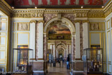 <center>Musée Charles X.</center>Anciens appartements de la reine régnante, puis locaux de l'Académie d'Architecture, l'ensemble de l'aile sert d'ateliers et de logements aux artistes après la Révolution. Sous Napoléon Ier, l'architecte Fontaine commence l'aménagement intérieur de ces espaces. Il crée quatre salles symétriques de part et d'autre de la salle des Colonnes, sise dans le pavillon des Arts. Le gros œuvre est achevé en 1819, sous le règne de Louis XVIII. De 1819 à 1827, les salles sont utilisées pour les expositions des Produits de l'Industrie et les salons des Artistes Vivants.
Sous le règne de Charles X, le développement des collections d'antiquités méditerranéennes et égyptiennes du Louvre détermine l'aménagement de ces salles. Le décor du 