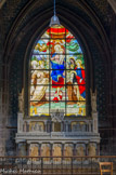 <center></center><center>Eglise saint Merry</center> Notre-Dame du Mont Carmel,
vitrail du XIXe siècle. Avec le prophète saint Elie, saint Simon, sainte Marie l'Egyptienne.