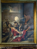 <center>Chapelle de la Sainte-Enfance  (ou Enfance Missionnaire). </center> Anciennement Chapelle Sainte-Genevieve. La Flagellation de Saint Paul et Saint Silas par Louis Testelin, 