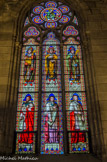 <center>Le Trésor de Notre-Dame. </center> Les vitraux de la salle principale de l’édifice qui représentent une série d’évêques de Paris furent exécutés par Maréchal de Metz.