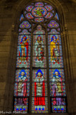 <center>Le Trésor de Notre-Dame. </center> Les vitraux de la salle principale de l’édifice qui représentent une série d’évêques de Paris furent exécutés par Maréchal de Metz.
