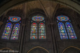 <center>Les vitraux. </center> Sully, saint Marcel, sant Augustin, saint Jérôme, saint Luc, saint Jean