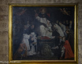 <center>Saint Thomas d'Aquin fontaine de la sagesse. </center>Toile peinte par Antoine Nicolas, Langres, 1648 - ? Don du couvent de l'Annonciation du faubourg Saint-Honoré à Paris à l'occasion du septième centenaire de la mort de Saint Thomas, 1974.
