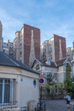 <center></center><center>Rue Santos -Dumont, maisons ouvrières. </center>L'entrée de la villa Santos-Dumont.