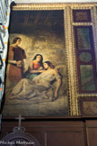 <center></center><center>Église Notre-Dame-de-Lorette. </center> Chapelle Saint-Étienne. St ETIENNE accomplit sa mission de diacre. Il visite une malade veillée par sa fille aux yeux rougis par les larmes, par Champartin, 1836.