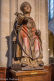 <center></center><center>Église Saint-Germain-l'Auxerrois.</center> Saint Germain d''Auxerre, sculpture en bois polychrome datée du XVe siècle.