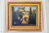 <center></center><center>Musée Marmottan Monet.</center> ÉTIENNE-JOSPEH BOUHOT 1780-1862. JARDIN AU FOND D'UNE COUR. Huile sur toile.