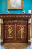 <center></center><center>Musée Marmottan Monet.</center> FRANÇOIS HONORÉ GEORGES JACOB dit JACOB-DESMALTER 1770-1841
COMMODE-SECRÉTAIRE Vers 1810
Acajou, bronze doré et marbre bleu turquin