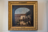 <center></center><center>Musée Marmottan Monet.</center> ETIENNE BOUHOT 1780-1862
LA COUR DU COUVENT DES PETITS-AUGUSTINS A PARIS Vers 1818 Huile sur toile