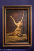 <center></center><center>Musée Marmottan Monet.</center> . LIÈVRE MORT Huile sur toile.
Mondrian peint Lièvre mort à l’âge de dix-neuf ans, c’est l’une de ses premières toiles connues. L’artiste en devenir s’inscrit ici dans la tradition de la peinture hollandaise du XVIIe siècle dont il reprend l’un des genres iconiques - la nature morte -, la composition et le rendu réalist