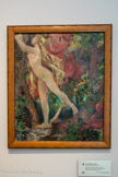 <center>Villard-Bonnot : Maison Bergès et Musée de la Houille Blanche.</center> Eve cueillant la pomme. 
Maurice Bergès (1865-1926).
Etude pour le tableau admis au Salon de la Société des artistes français en 1905 (cette œuvre a brûlé par la suite)
Huile sur carton, vers 1905.